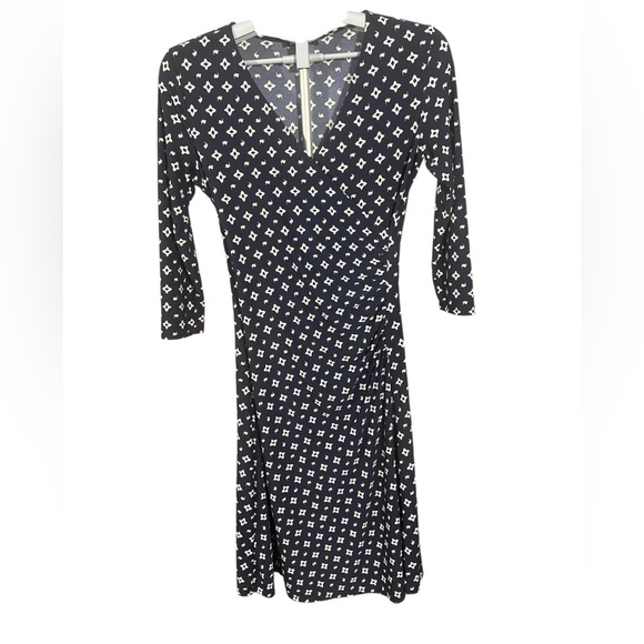 Ralph Lauren Dresses & Skirts - Ralph Lauren Black Dress with White Geometric Print - Long Sleeve